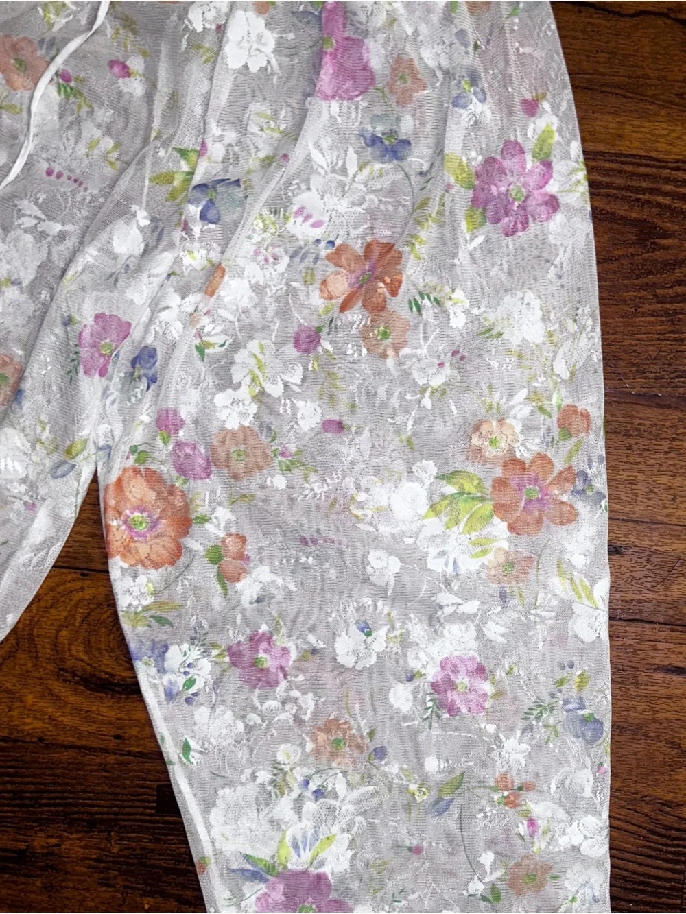 Victoria’s Secret ~ Small ~ White W/ Multi-Colors Floral Lace ~ Pajamas Pants